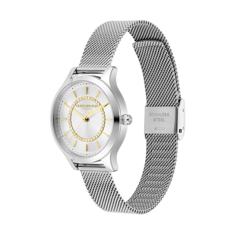 OLIVIA BURTON|Classics クラシックス ワンダーラスト ホワイト シルバーメッシュベルト 画像3