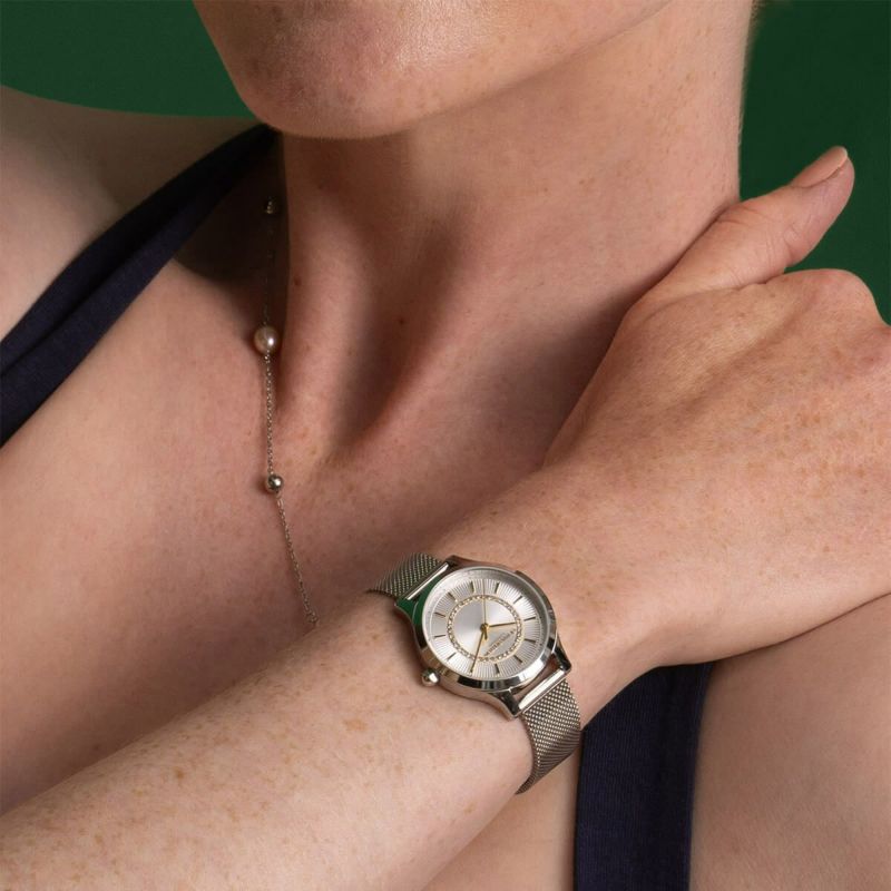 OLIVIA BURTON|Classics クラシックス ワンダーラスト ホワイト シルバーメッシュベルト 画像5