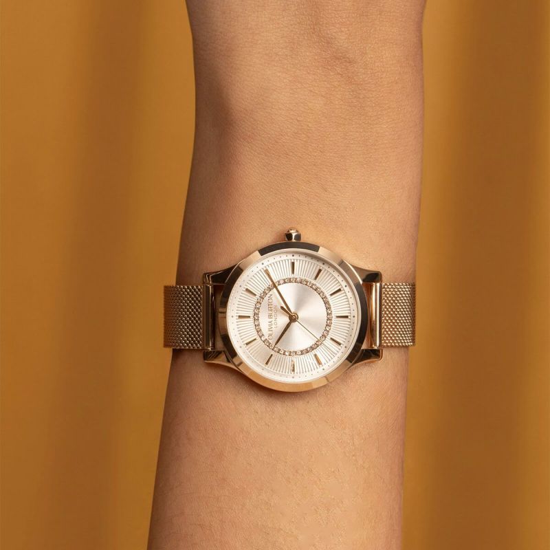 OLIVIA BURTON｜Classics クラシックス ワンダーラスト ホワイト ローズゴールドメッシュベルト 画像2