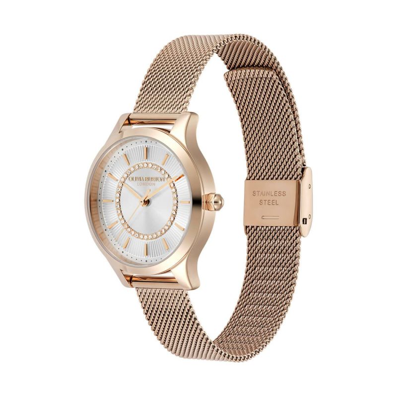 OLIVIA BURTON｜Classics クラシックス ワンダーラスト ホワイト ローズゴールドメッシュベルト 画像3
