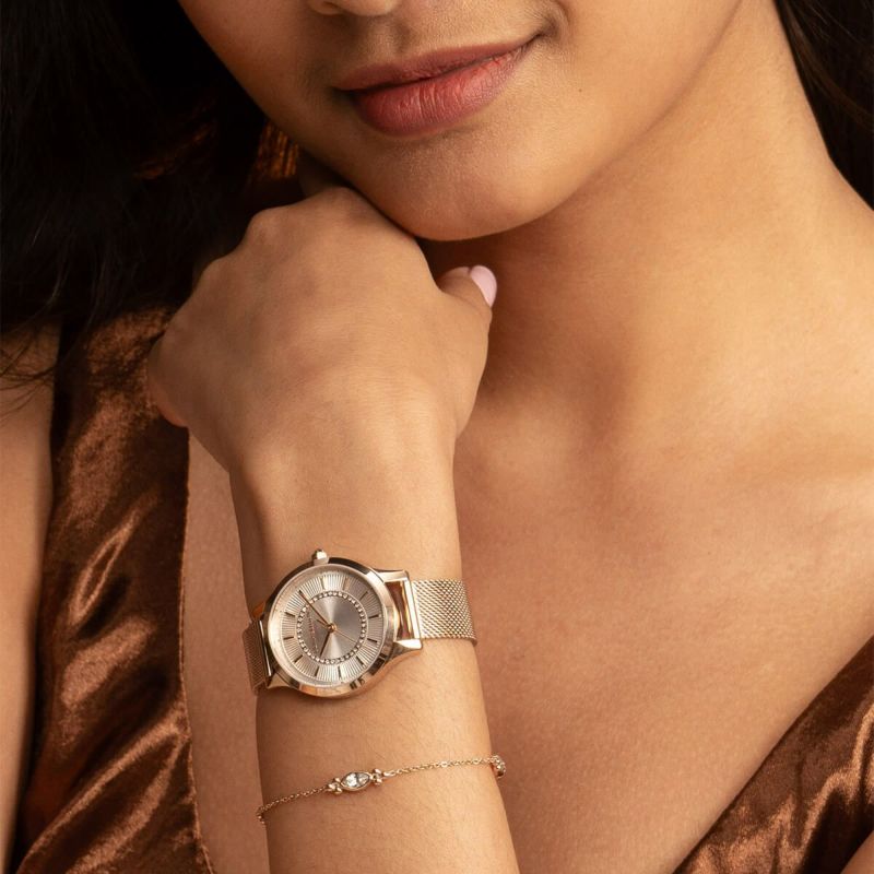 OLIVIA BURTON｜Classics クラシックス ワンダーラスト ホワイト ローズゴールドメッシュベルト 画像5
