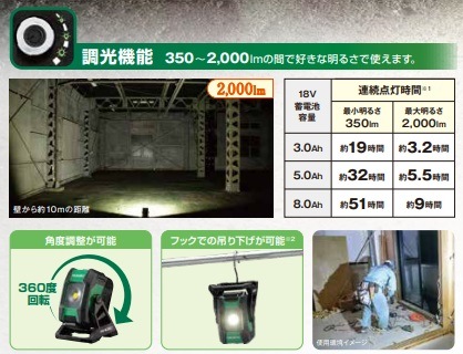 HiKOKI コードレスワークライト UB18DB ☆期間限定価格 | メーカー一覧 ...
