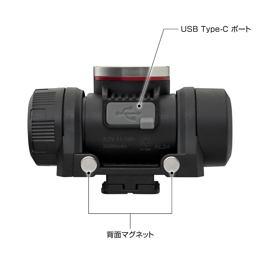 タジマ セフヘッドライトKJM ブースト1000lm フラッド照射 内蔵充電池