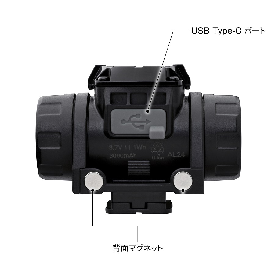 タジマ セフヘッドライトMD 500lm 大径照射 内蔵充電池 BASIC