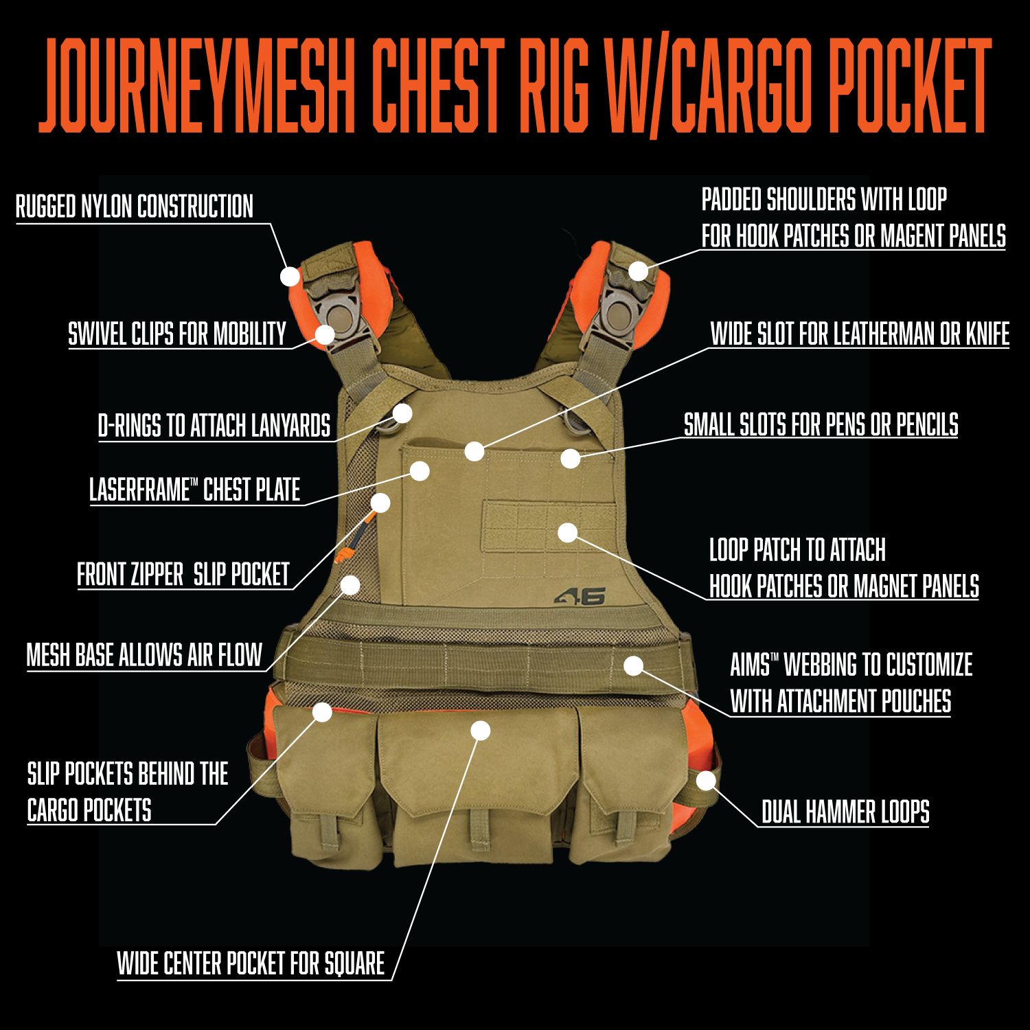 Atlas46(アトラス46) ジャーニーメッシュチェストリグV3 W/カーゴ
