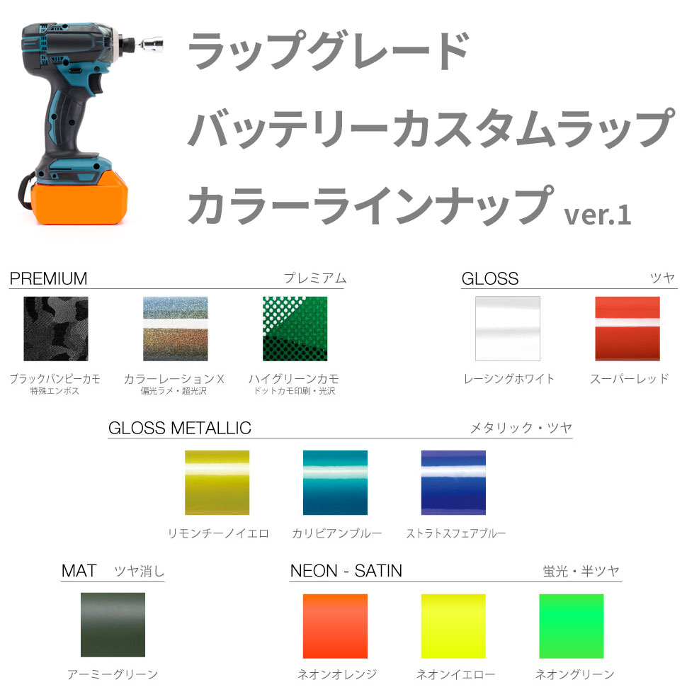マキタ BL4025用 バッテリーカスタムラップフィルム | 秀久オリジナル