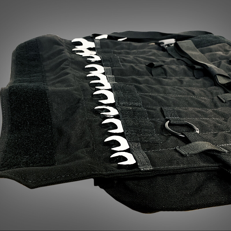 Atlas 46 ヨークタウン ツールロール - 超ポータブル 革新的 高耐久設計 大容量 レンチオーガナイザー 工具収納 アメリカ製 コヨーテブラウン 並行輸入品 Atlas 46 Yorktown Mechanics ツールロール ブラック