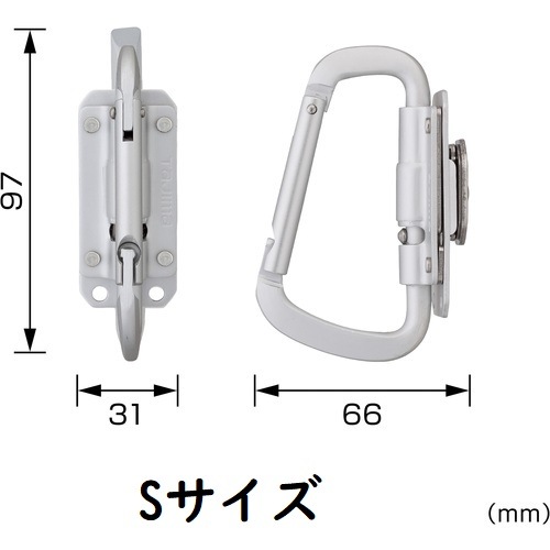 新色　TAJIMAメタルセフ ハンドメイド オリジナル金具　ホワイト TAJIMA(タジマ) セフ工具ホルダーアルミ スリムカラビナ 折りたたみ
