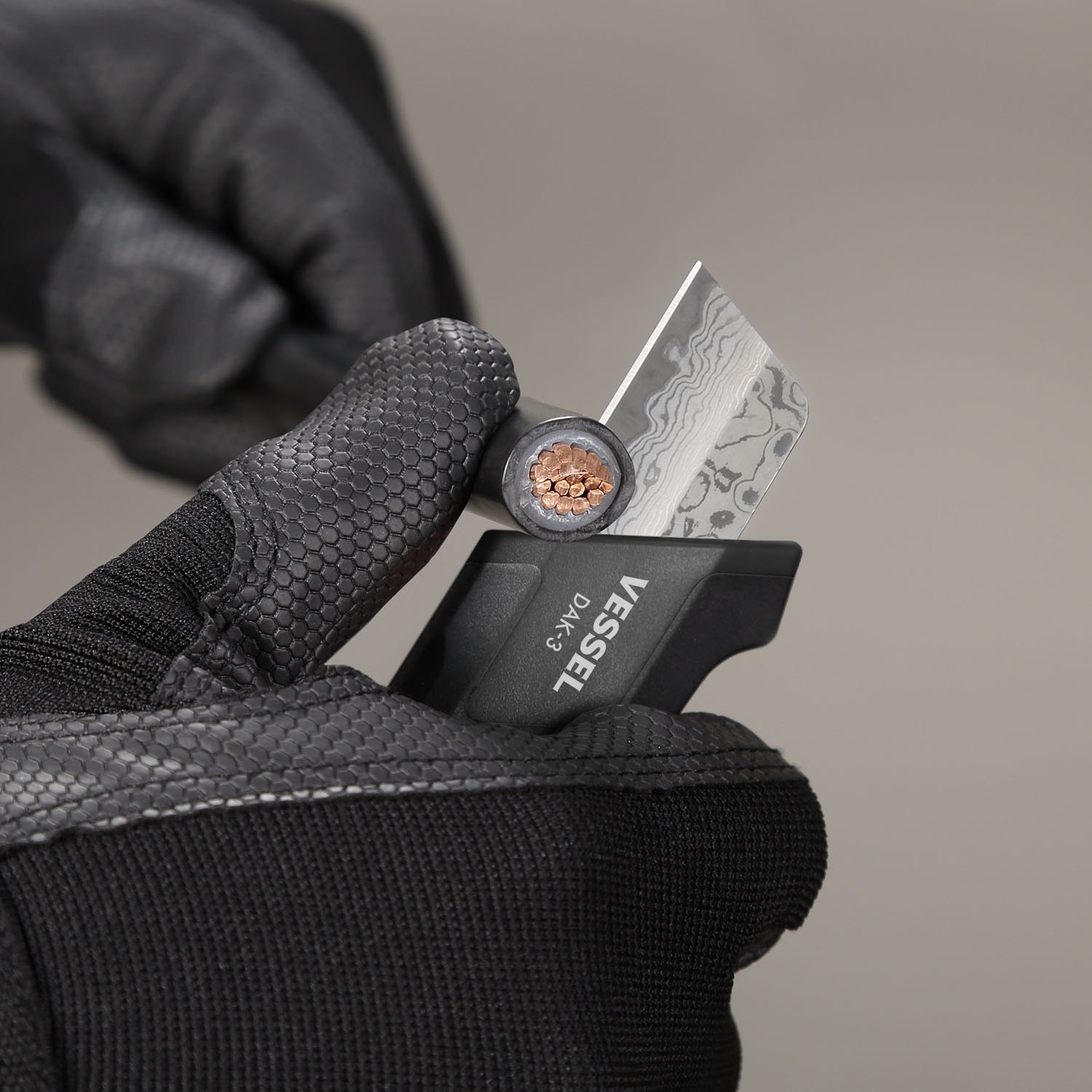 ベッセル（VESSEL） 電工アジャストナイフ DAK-3 ダマスカス刃