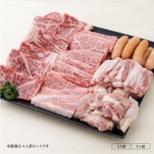 【いいとこ取りでロングセラー】 国産交雑牛 / 焼肉・バーベキューセット (オール国産5種盛り)
