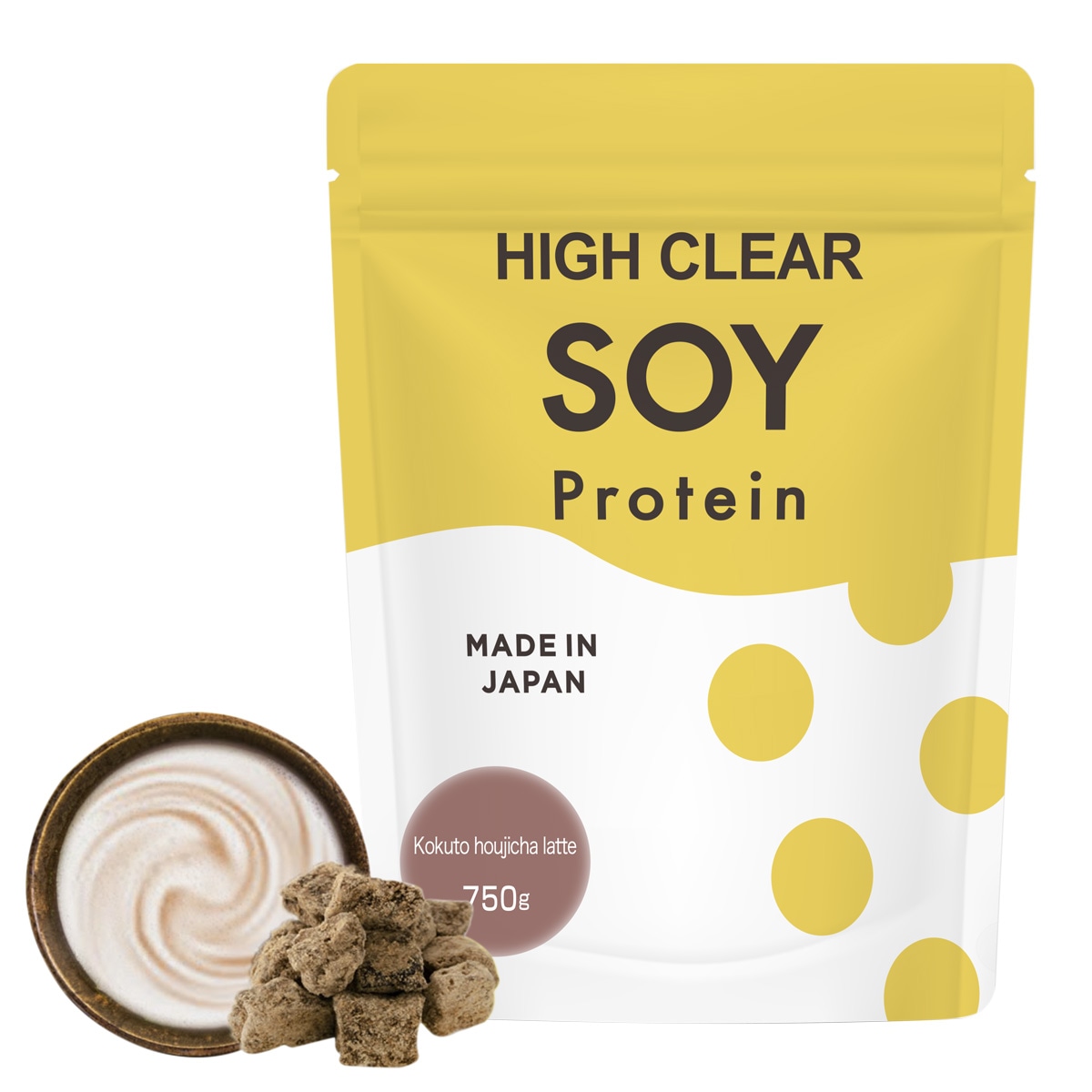 ソイプロテイン ステビア 黒糖ほうじ茶ラテ味 750g HIGH CLEAR