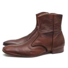 ランバン サイドジップブーツ LANVIN 60LB 266-023 L3 アンティーク加工 牛革 カウレザー レザーソール ダークブラウン 焦げ茶 レザー 日本製 メンズ|メンズ|カテゴリー