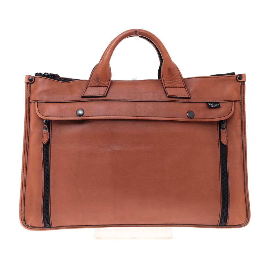 SABUさん依頼PORTERのクラシックビジネスバッグ PORTERのビジネスバッグ牛革赤茶 セール アウトレット