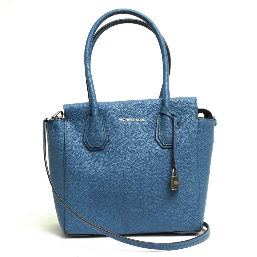 Michael Kors Mercer Satchel �ޡ����� ���å����� / �ޥ����륳���� �ڥ֥�ɥ쥶�� ���� 2WAY ���������Хå� ���ܳ� �����󥯥쥶�� �饤�ȥ֥롼 �忧 �ϥ�ɥХå� ��ǥ�����
