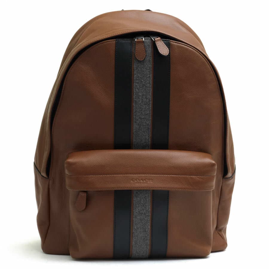 COACH F31347 Charles Backpack With Varsity Stripe ���������ƥ� ���ȥ饤�� ���㡼�륺 �Хå��ѥå� / ������ ���ȥ饤�� ���ࡼ�������� ���� ���ܳ� �����󥯥쥶�� �֥饦�� �� ���å� ���