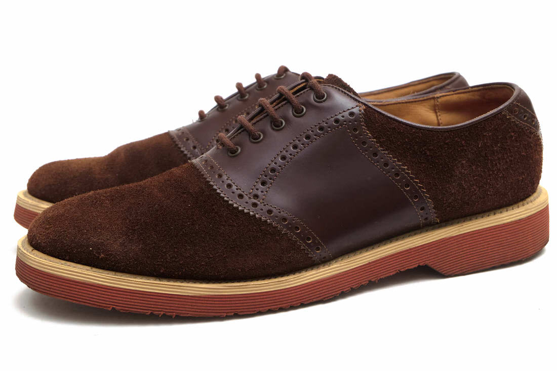 GEORGE COX 12790 1024-302 / ジョージコックス THE STYLIST JAPAN別注 牛革 プレーントゥ サドルシューズ ダークブラウン 焦げ茶 ビジネスシューズ メンズ|
