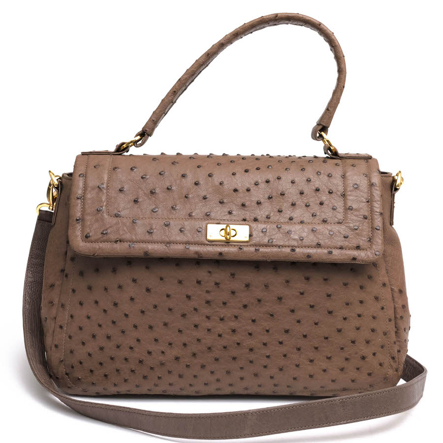 JRA タグ付 ブラウンオーストリッチ ボストンバッグ（JRA  