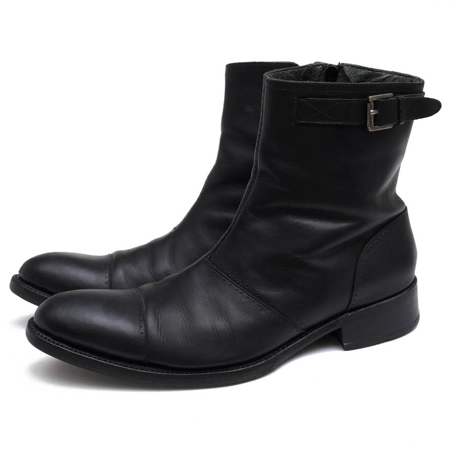 【美品】alfredo BANNISTER サイドジップ ブーツ 本革 40 箱 alfredo BANNISTER サイドジップ ブーツ 本革 40 箱