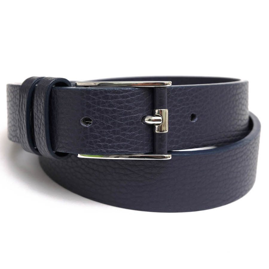 アラルディ　 ネイビー レザー ベルト 栃木レザー】 40ミリ幅 レザーベルト ネイティブ柄 クラフト