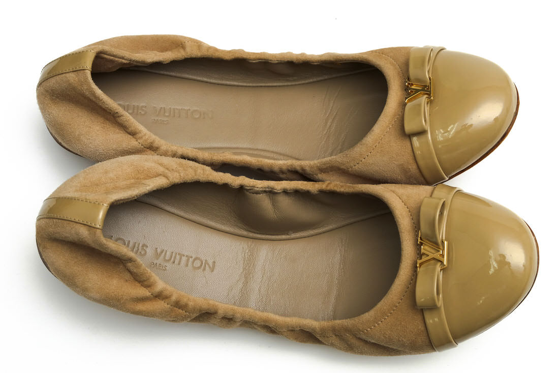 中古】ルイヴィトン LOUIS VUITTON オープントゥ パンプス スエード