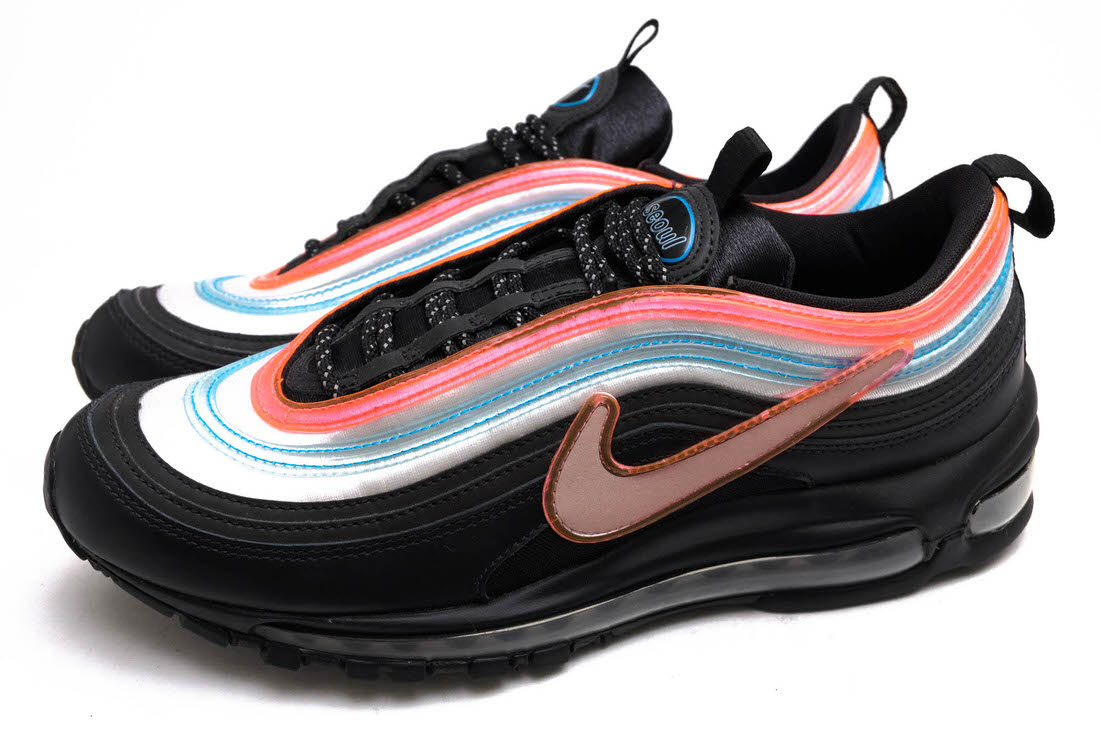 NIKE CI503-001 AIR MAX97 OA GS ON AIR NEON SEOUL 2019 �����ޥå���97 / �ʥ��� �ޥ�����顼 �ڹ� ������ �֥�å� �� �������åȥ��ˡ����� ���