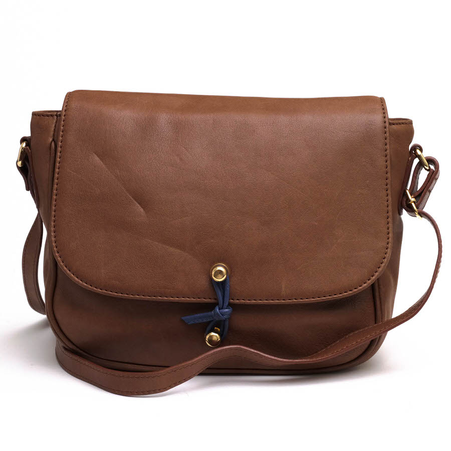 LA PORTEGNA / ラ ポルテーニャ フラップ式 牛革 ダークブラウン