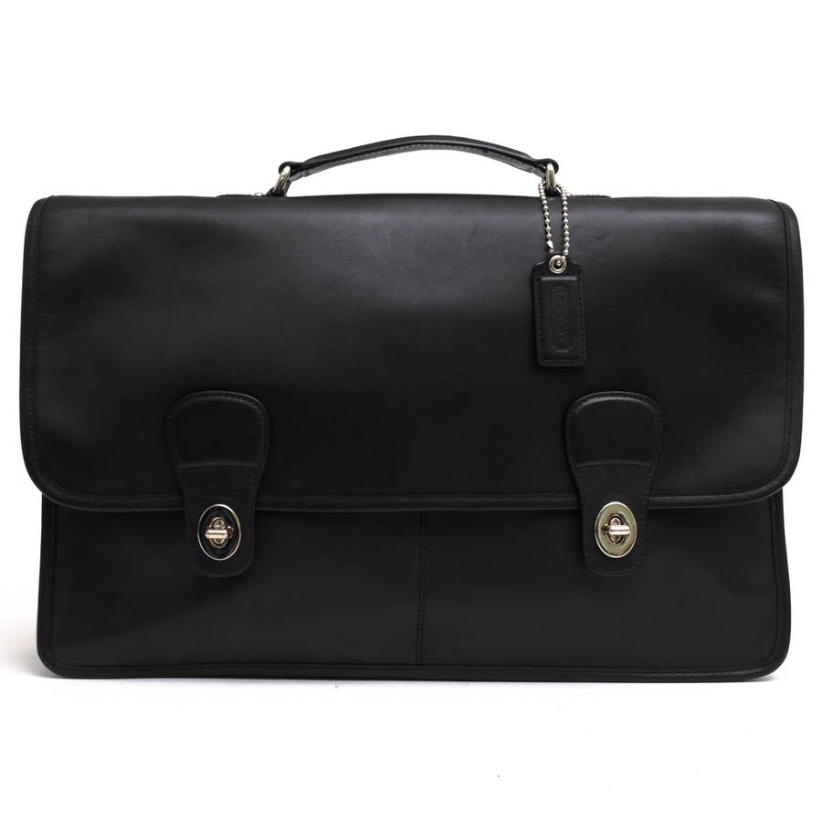 COACH ブラック レザー ビジネスバッグ COACH - コーチ／COACH バッグ ブリーフケース ビジネスバッグ 鞄