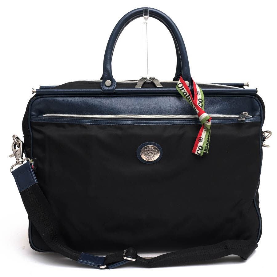 極美品 オロビアンコ ブリーフケース 2way リモンタナイロン 黒 イタリア