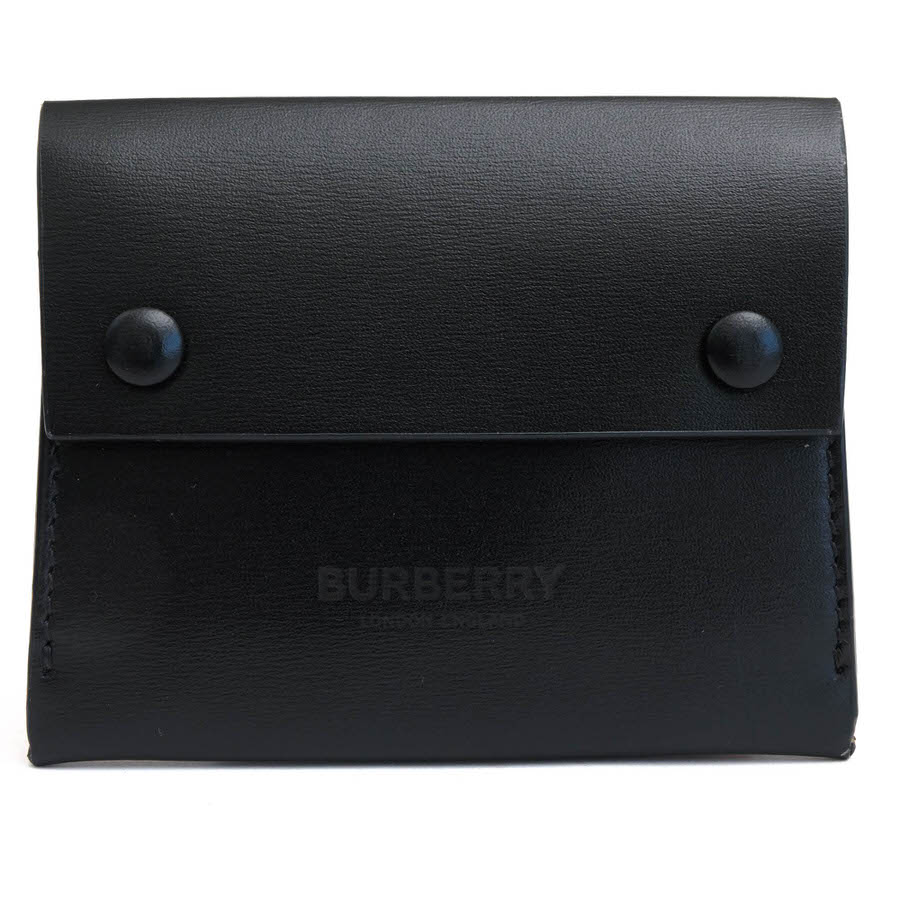 BURBERRY 124906A1189 Calfskin Plain Leather Logo Card Holders / �С��Х꡼ ����ѥ��ȥ�����å� ���� ������ �������줢�� ��˥��å��� �˽����� �֥�å� �� ���� ���