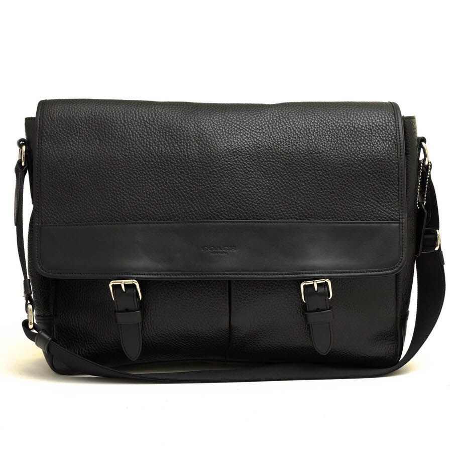 美品✨COACHヘンリーメッセンジャーバッグ ペブルドレザーブラックF54149 COACH F54149 Henry Messenger In Pebble Leather ヘンリー