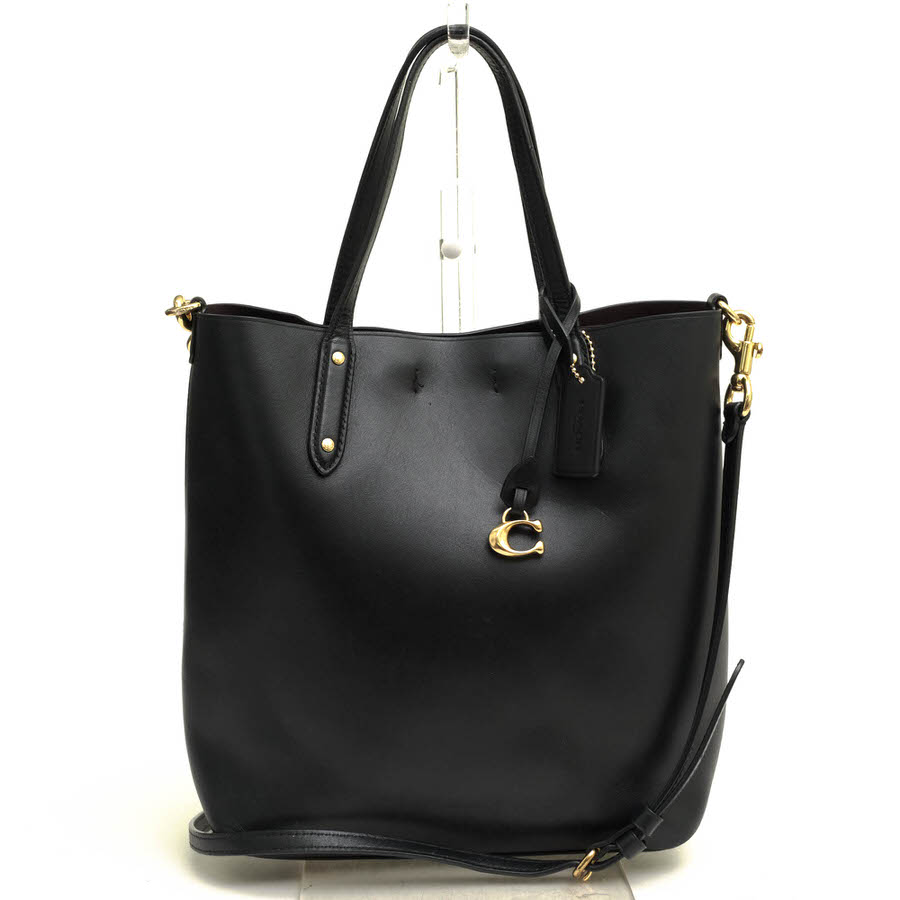 COACH 78217 Central Shopper Tote セントラル ショッパートート / コーチ リファインドカーフ 牛革 2WAY ショルダーバッグ ブラック 黒 トートバッグ レディース