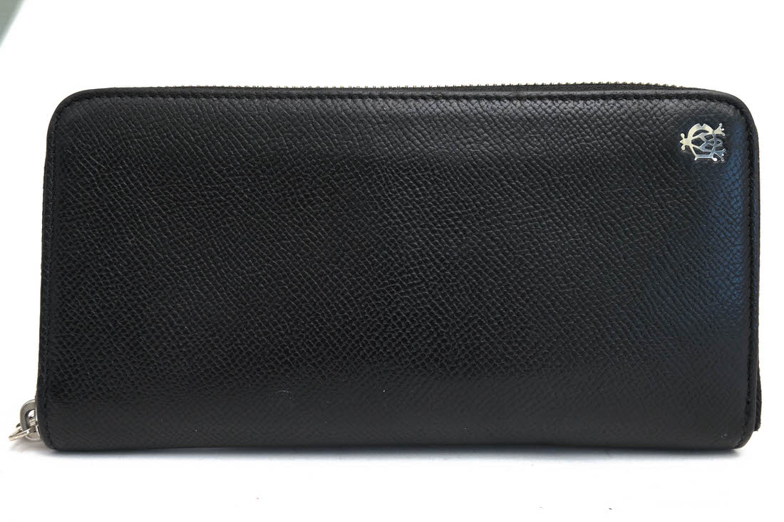 dunhill ダンヒル長財布カドガンジップコートレザーシボロゴ黒