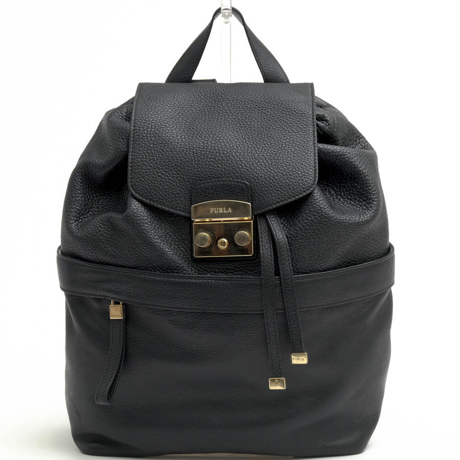 FURLA Lara S Backpack / �ե�� A4��������Ǽ�� �ڥ֥�ɥ쥶�� ���� �ǥ��ѥå� �ǥ��ѥå� �֥�å� �� ���å� ��ǥ�����