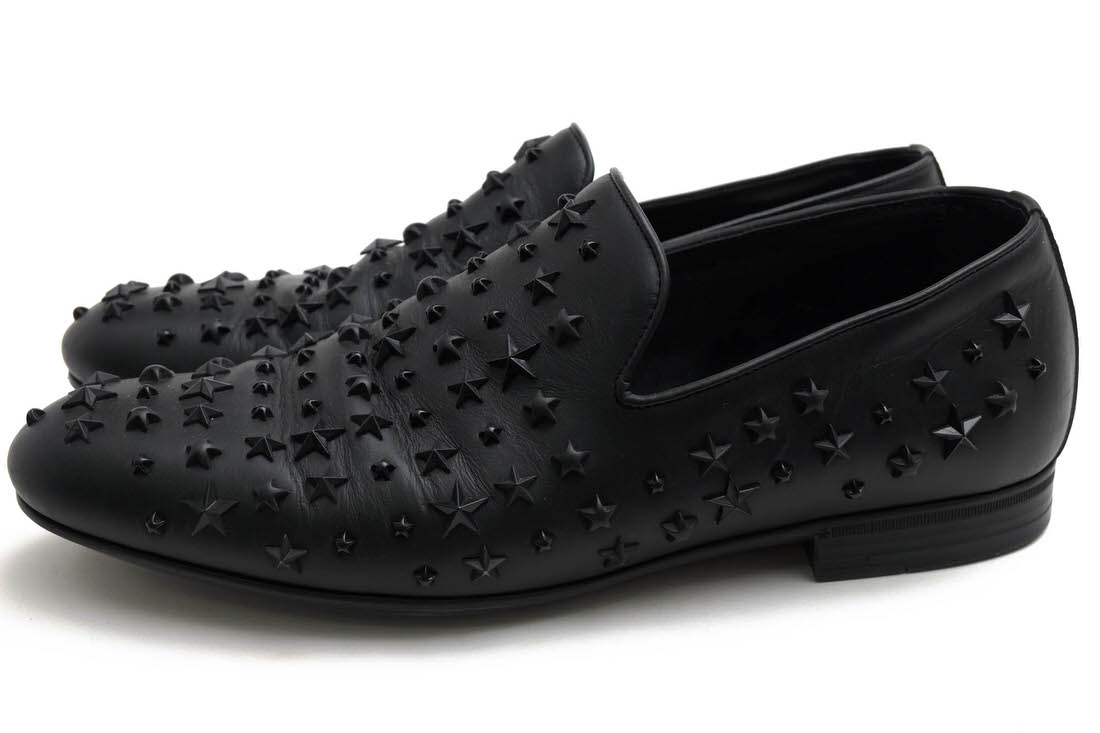 Jimmy Choo 122 SLOANE BIKER LEATHER / ߡ奦 å OMX BLACK SPORT CALF WITH MIXED STARS   ֥å  åݥ 