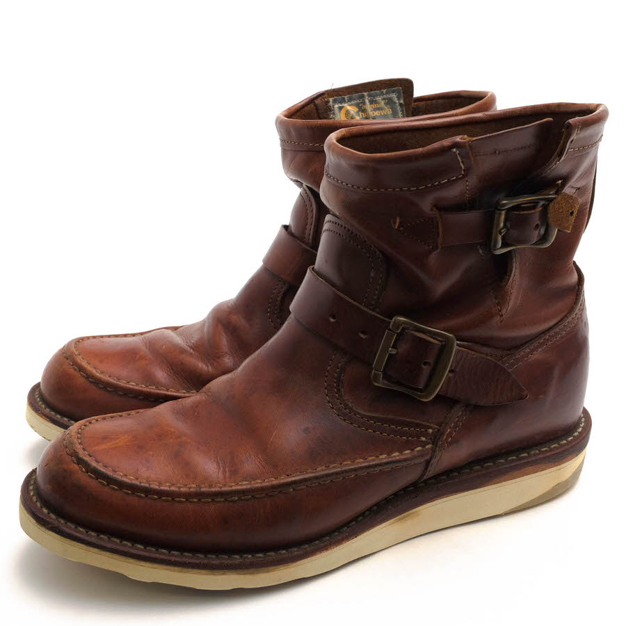 CHIPPEWA 97876 MOC ENGINEER BOOTS TAN RENEGADE / ڥ 7 ɥ쥶  Vibram åȥ åɥ䡼ˡ ֥饦  󥸥˥֡ 