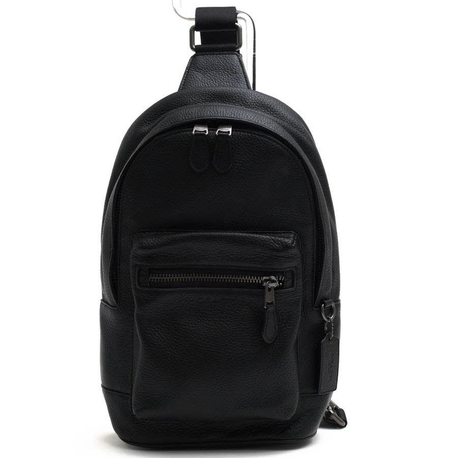 コーチ メンズバッグ C2540 ブラック ボディーバッグ ショルダーバッグ COACH 2540 West Pack / コーチ クロスボディ ペブルドレザー 牛革