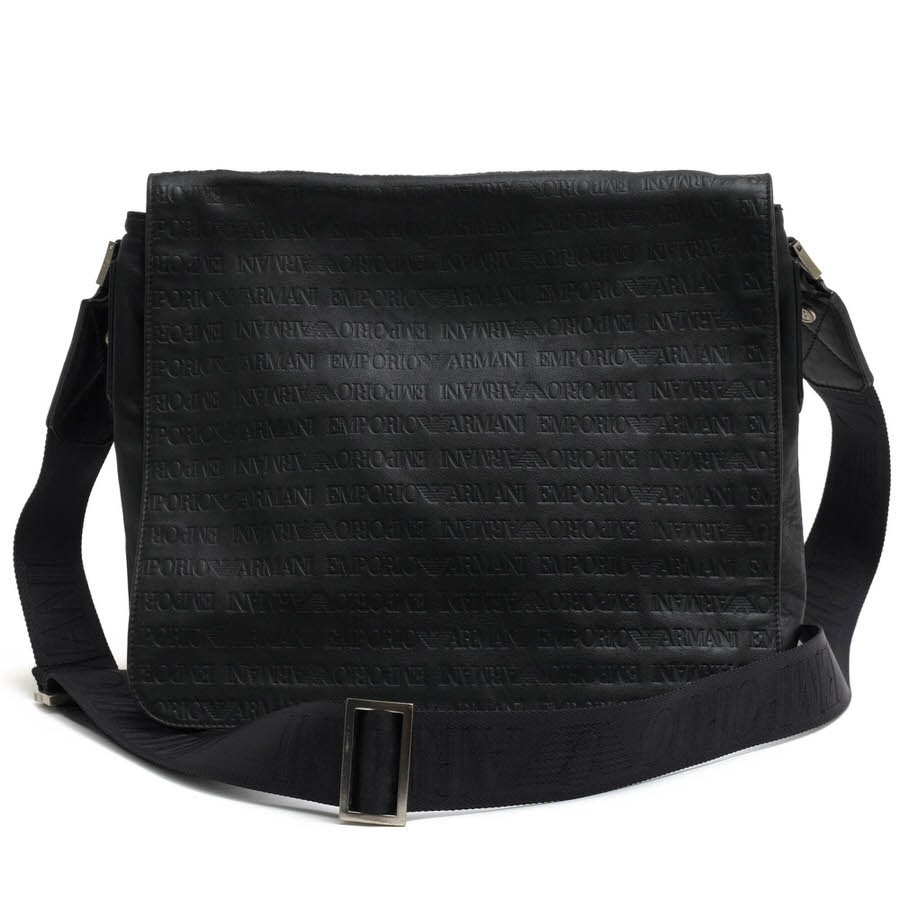 EMPORIO ARMANI YEM127 YC078 / ����ޡ��� �ե�å׼� NAPPA LOGATA �ʥåѥ쥶�� ���� ��å��󥸥㡼�Хå� �֥�å� �� ���������Хå� ���