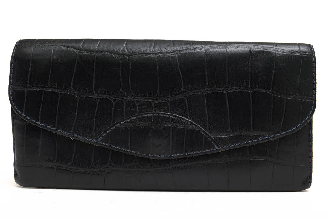 ○フェリージ Felisi 牛革 長財布 954/SA フラップ式 小銭入れあり クロコ型押し メンズ 【中古】 中古 Felisi 954/SA / フェリージ フラップ式 牛革 小銭入れあり クロコ型