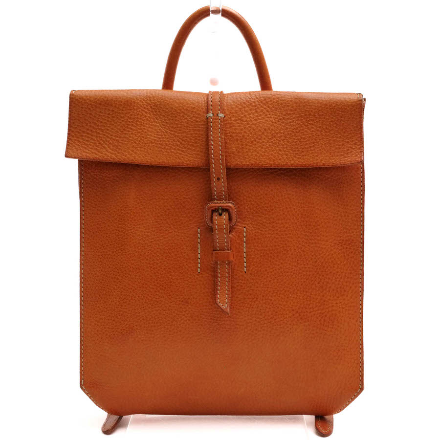 genten 40347 TOSCA トスカ 封筒型 M / ゲンテン フラップ式 バダラッシ・カルロ社バケッタレザー 牛革 シボ革 シュリンクレザー ブラウン 茶 リュック レディース|レディース|