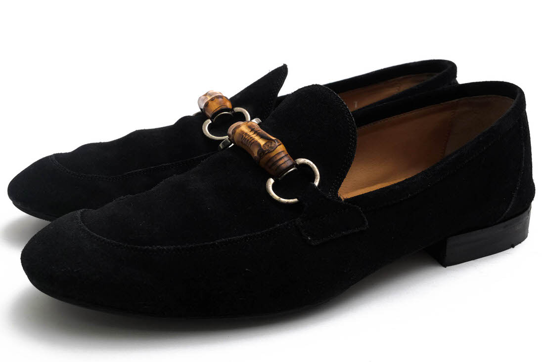 GUCCI 368435 Suede Bamboo Horsebit Detail Loafer / ���å� �ۡ����ӥå� ���� ������ �쥶�������� ���� �ޥå�����ˡ �֥�å� �� �ӥåȥ����ե��� ���