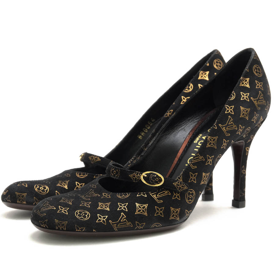 ルイヴィトンモノグラムパンプス 黒