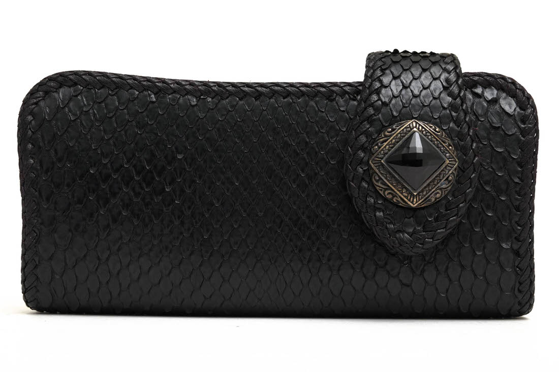 MUD MONKEY BIKERS WALLET バイカーズウォレット / マッドモンキー バイカーズウォレット ダイヤモンドパイソン 牛革 サドルレザー シルバー925 小銭入れあり 二つ折り ブラ