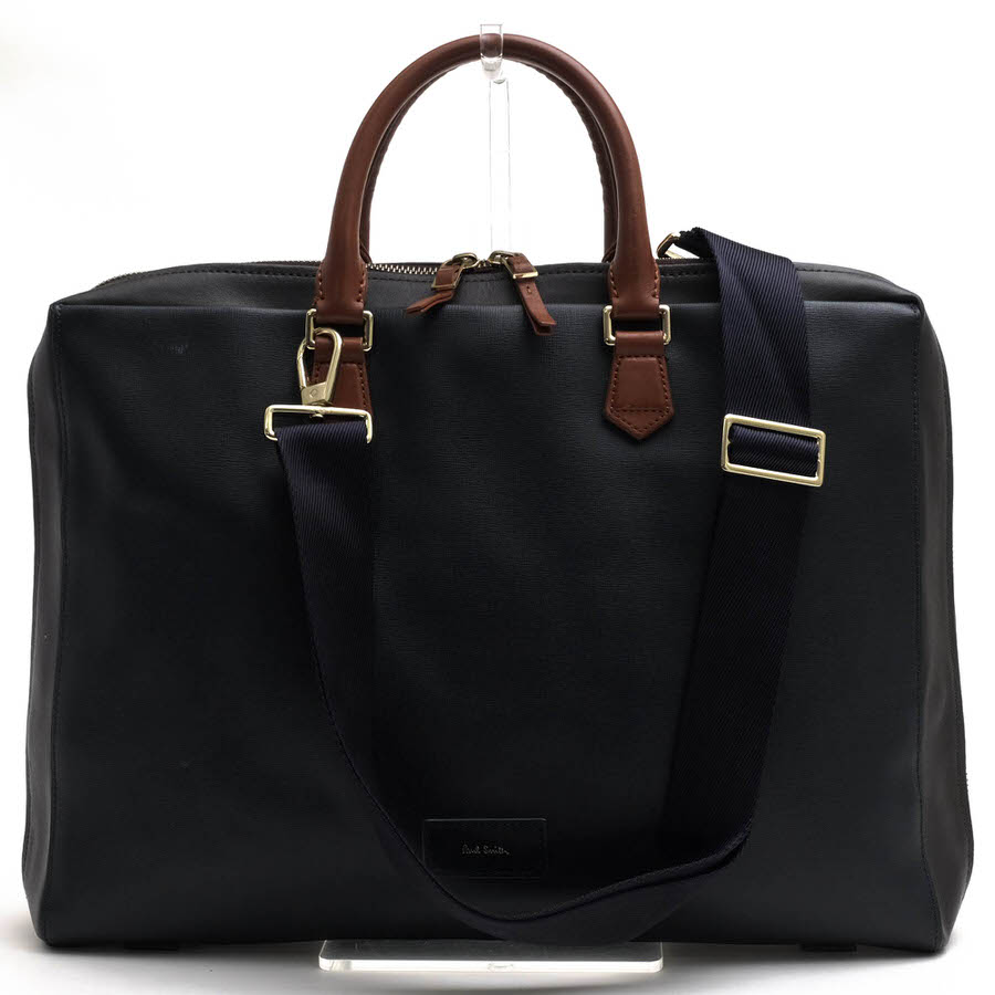 Paul Smith COLOR BLOCK LEATHER / ポールスミス カラーブロック サフィアーノ 牛革 2WAY ショルダーバッグ ネイビー 紺 ビジネスバッグ メンズ|メンズ|カテゴリー