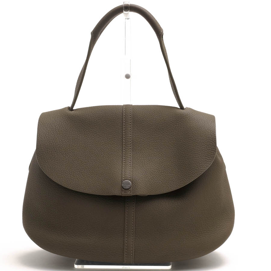 TIP ZONE JN-001/F CONTE / ティップゾーン 独ペリンガー社ジャーマンシュランケンカーフ 牛革 シボ革 シュリンクレザー グレー 灰色 ハンドバッグ レディース|レディース|カテ