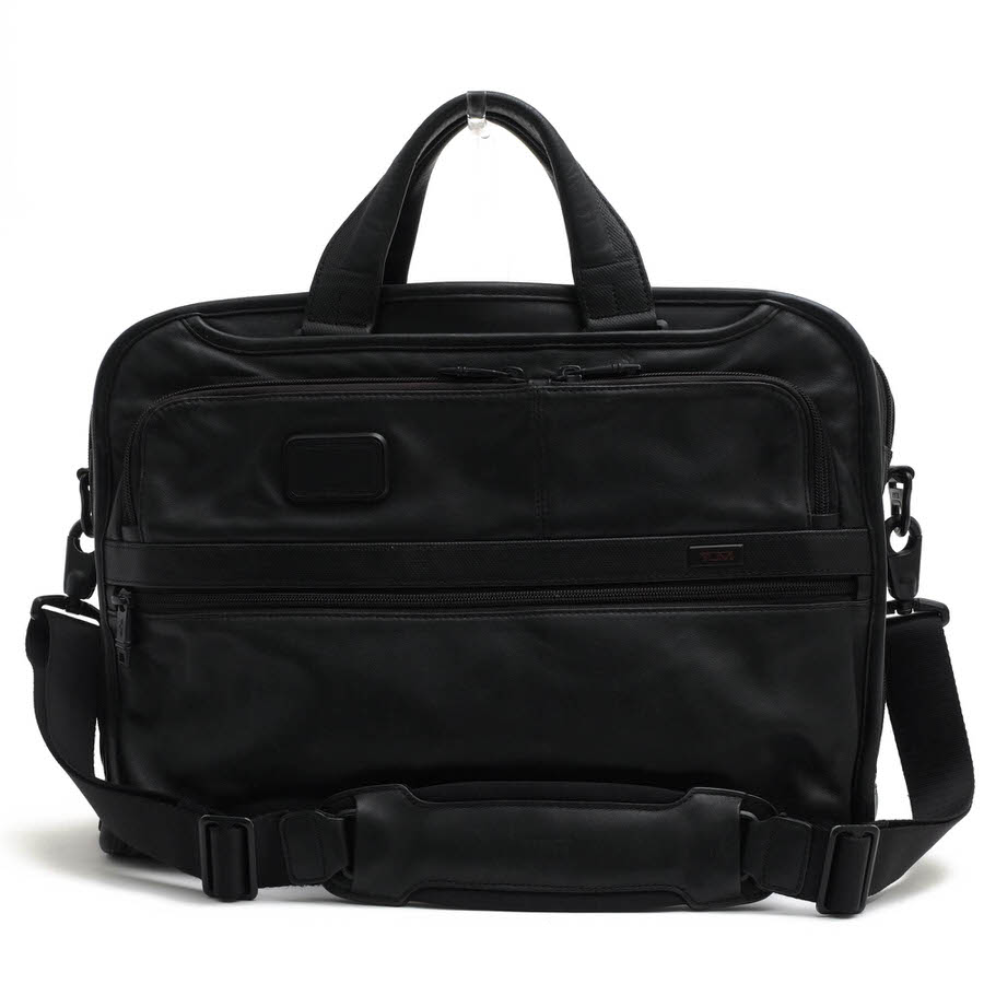 TUMI 96108D2 Alpha Leather Organizer Portfolio Brief / トゥミ ナパレザー 牛革 2WAY ショルダーバッグ 定番 ブラック 黒 ビジネスバッグ 