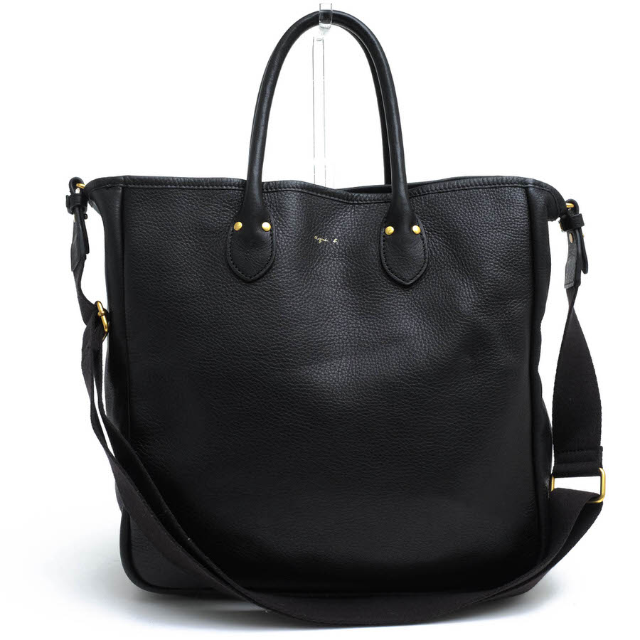 agnes b. RAS02-02 / アニエスベー A4サイズ収納可 牛革 2WAY ショルダーバッグ ブラック 黒 トートバッグ レディース|レディース|カテゴリー