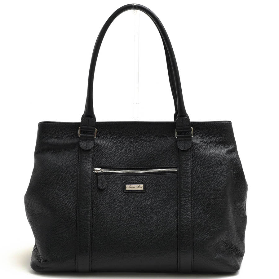 Andrea Rossi AL20101 Alce アルチェ / アンドレアロッシ デュプイ社アルチェレザー 牛革 カーフ シボ革 シュリンクレザー ブラック 黒 トートバッグ メンズ|メンズ|カテゴ