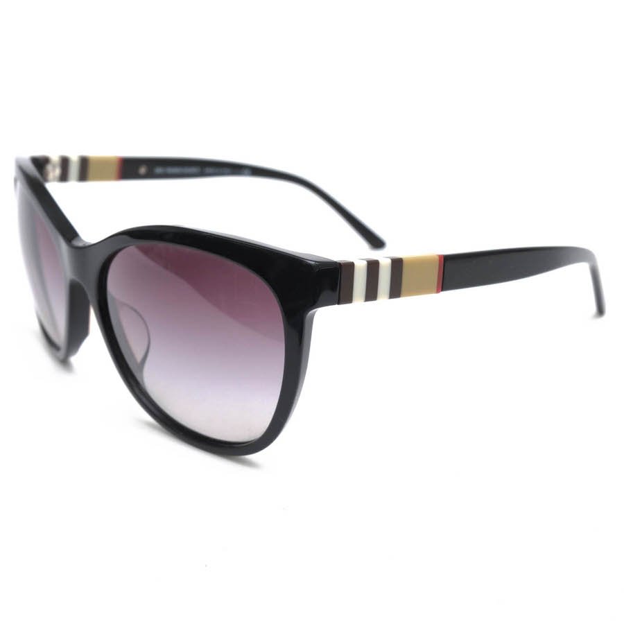 Burberry ブラック キャットアイ サングラス BURBERRY Sunglasses BE 4392 U 405187 Briar Black/Check White