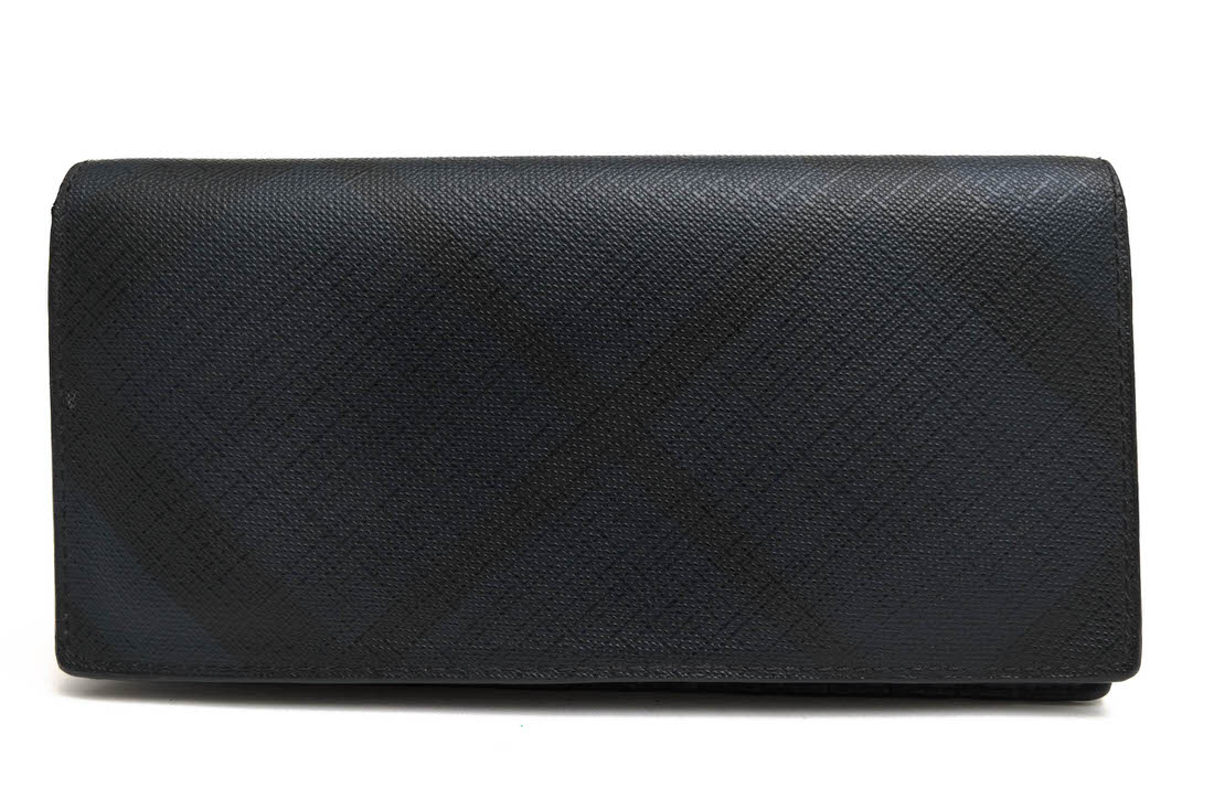 BURBERRY 80060331 Cavendish London Check Canvas And Leather Wallet / �С��Х꡼ ����ɥ�����å� ���� ������ �������줢�� ����ޤ� �ͥ��ӡ� �� Ĺ���� ���