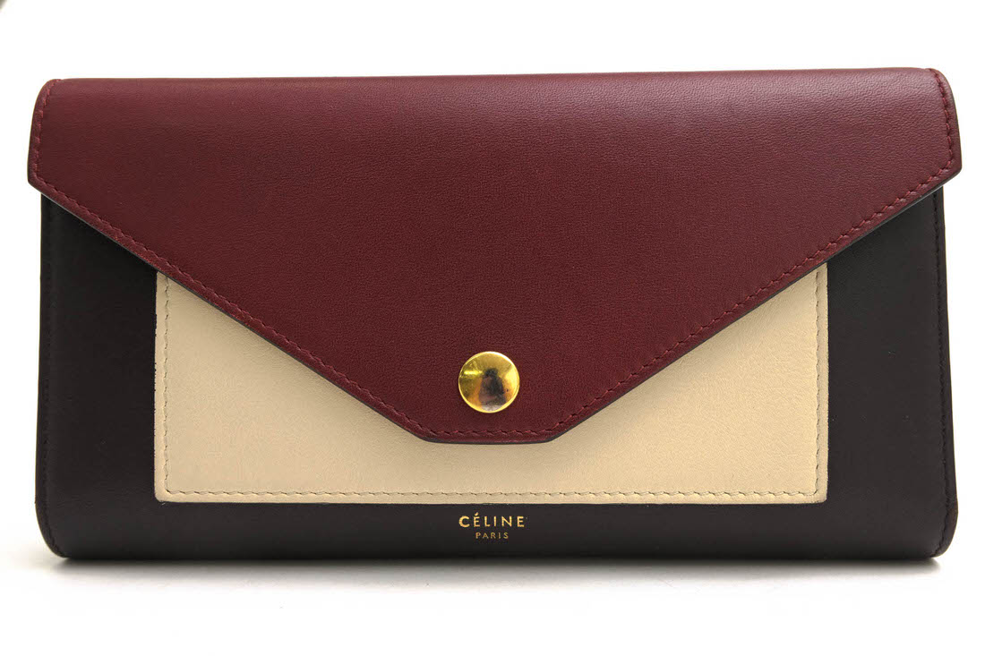 CELINE 105853XAB TRIFOLDED MULTIFUNCTION トライフォールデッドマルチファンクション / セリーヌ フラップ式 牛革 カーフ 小銭入れあり 三つ折り ダークブラウ